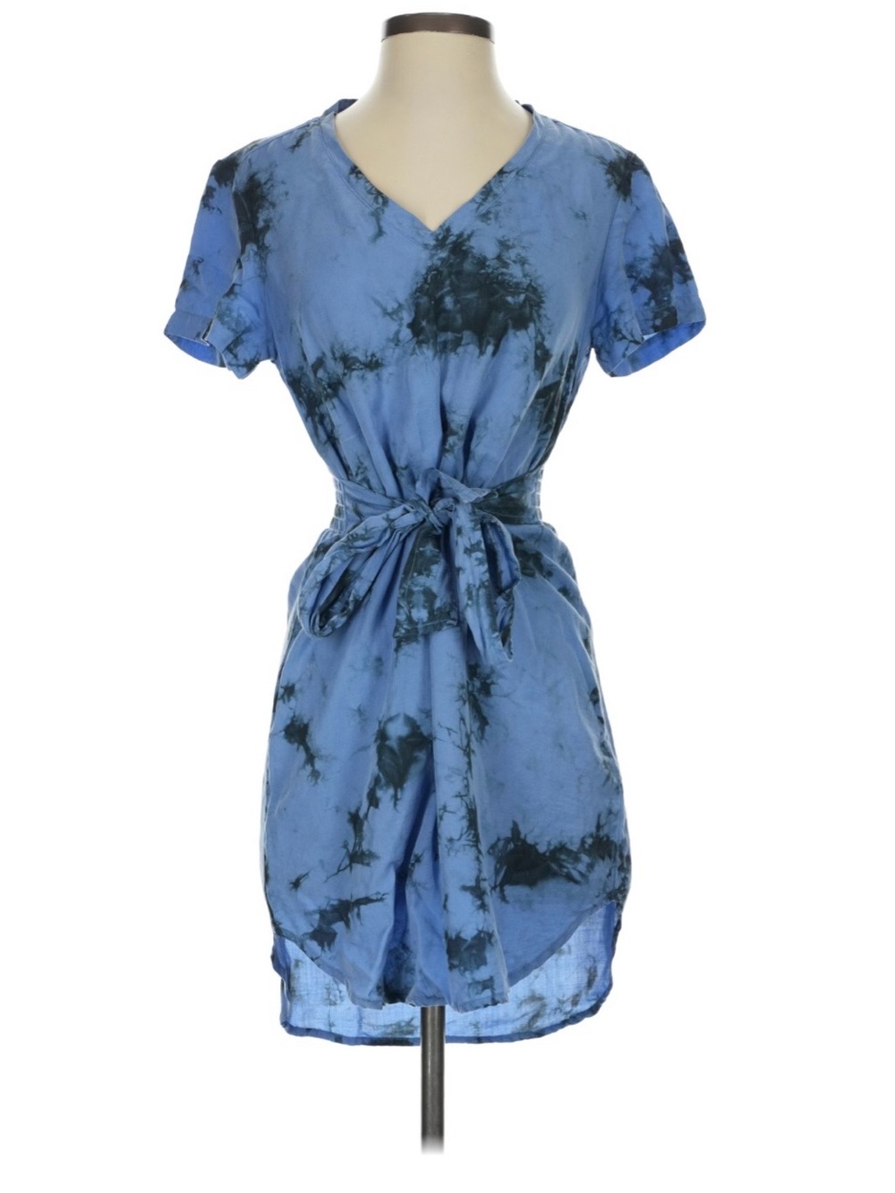 Cloth & Stone Liv Tie-Front Mini Dress Blue Tie Dye XS
